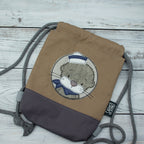 Kinder-Turnbeutel „Matrosenotter“ – Taupe