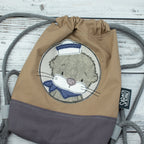 Kinder-Turnbeutel „Matrosenotter“ – Taupe