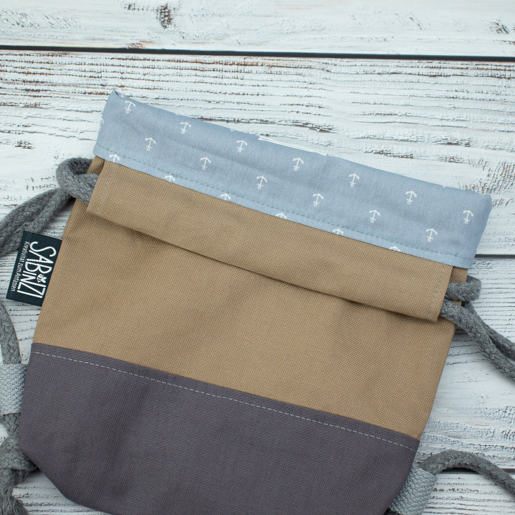 Kinder-Turnbeutel „Matrosenotter“ – Taupe