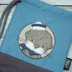 Kinder-Turnbeutel „Matrosenotter“ – Himmelblau