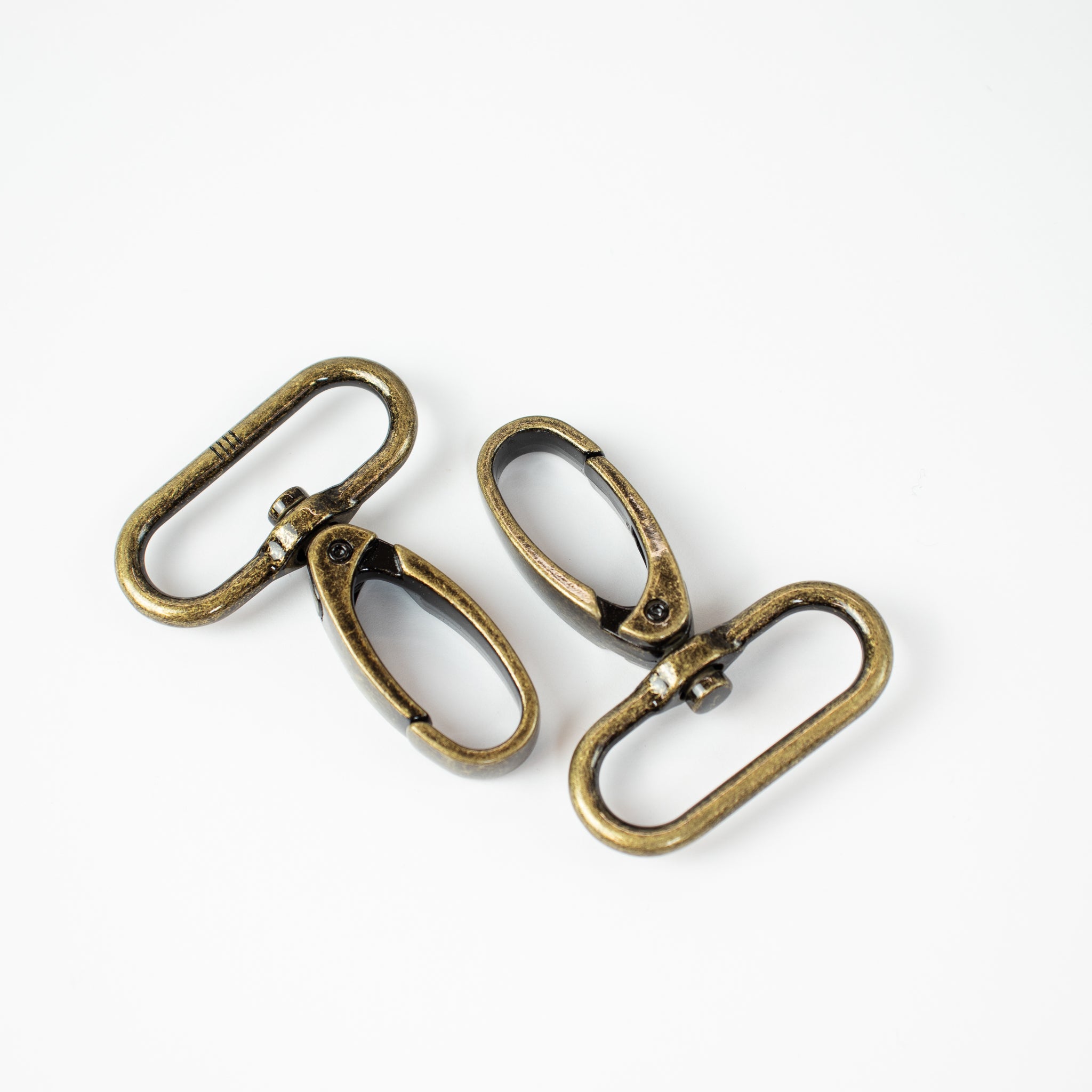 Elegant Karabinerhaken (Swivel Hook) 32 mm – ZipperZoo, Doppelpack, Varianten Antique Brass / Nickel