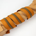 Reißverschluss „Pumpkin Spice“ – ZipperZoo, metallisierte Kunststoff-Schiene, Meterware ab 0,1 m