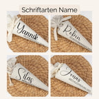 Schultüte aus Leinen – personalisiert mit Name | Schriftart Yannik