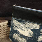 Reißverschlusstasche Mimi aus Canvas – Blau / Eulen