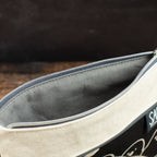 Reißverschlusstasche Mimi mit Paspel – Canvas Schwarz / Birds (Kopie)