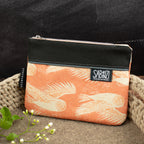 Reißverschlusstasche Mimi aus Canvas – Terracotta / Eulen