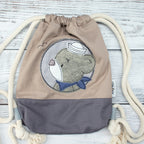 Kinder-Turnbeutel „Matrosenbär“ - taupe