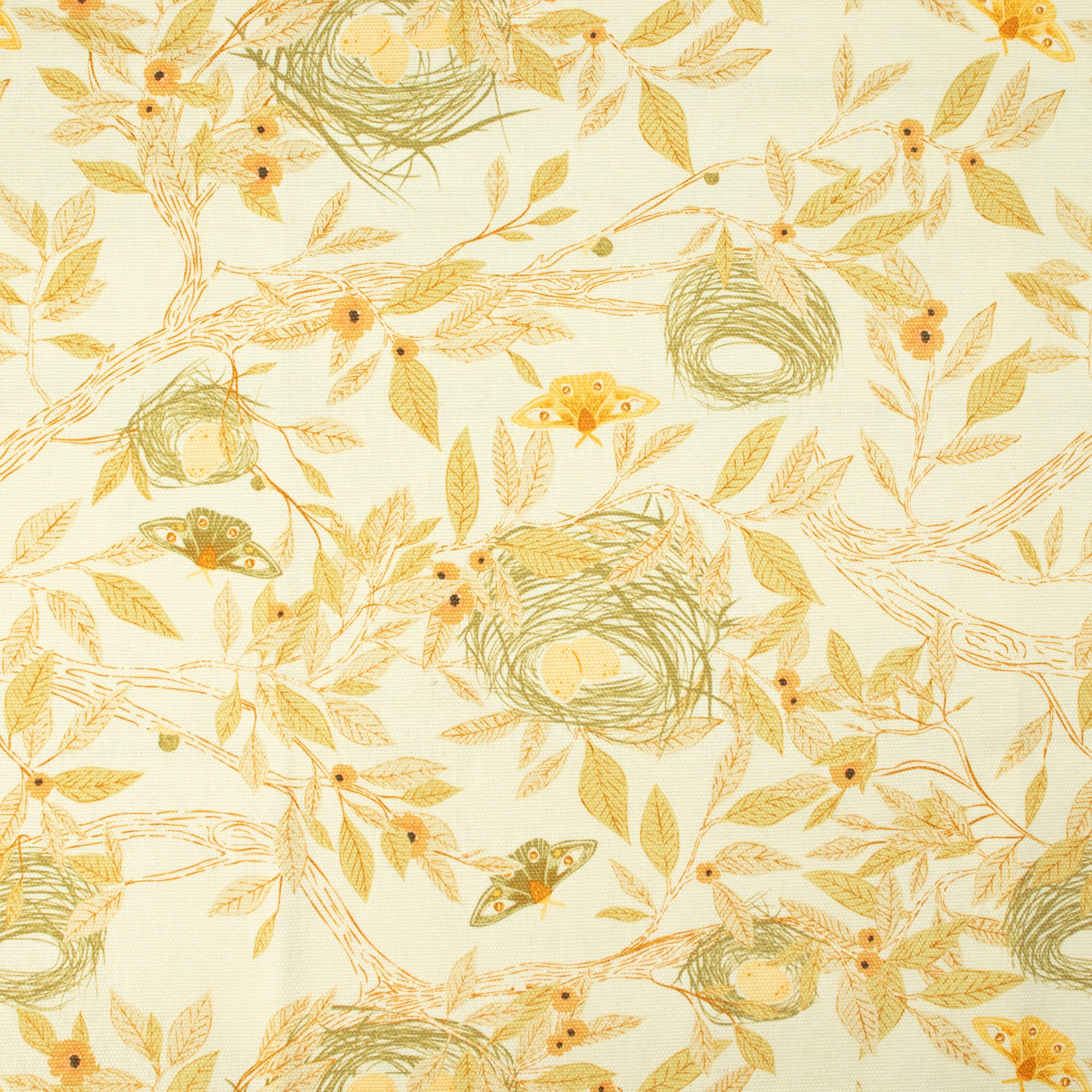 Art Gallery Fabrics - Hazelwood	- Nesting Garden Ivory - Canvas