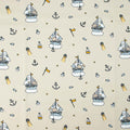 Baumwollstoff Segelboote & Bärchen Beige – maritimes Kindermotiv