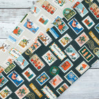 Cotton and Steel - Holiday Classics II - Holiday Stamps	Cream Canvas Metallic Fabric - Rifle Paper Co