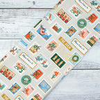 Cotton and Steel - Holiday Classics II - Holiday Stamps	Cream Canvas Metallic Fabric - Rifle Paper Co