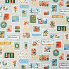 Cotton and Steel - Holiday Classics II - Holiday Stamps	Cream Canvas Metallic Fabric - Rifle Paper Co