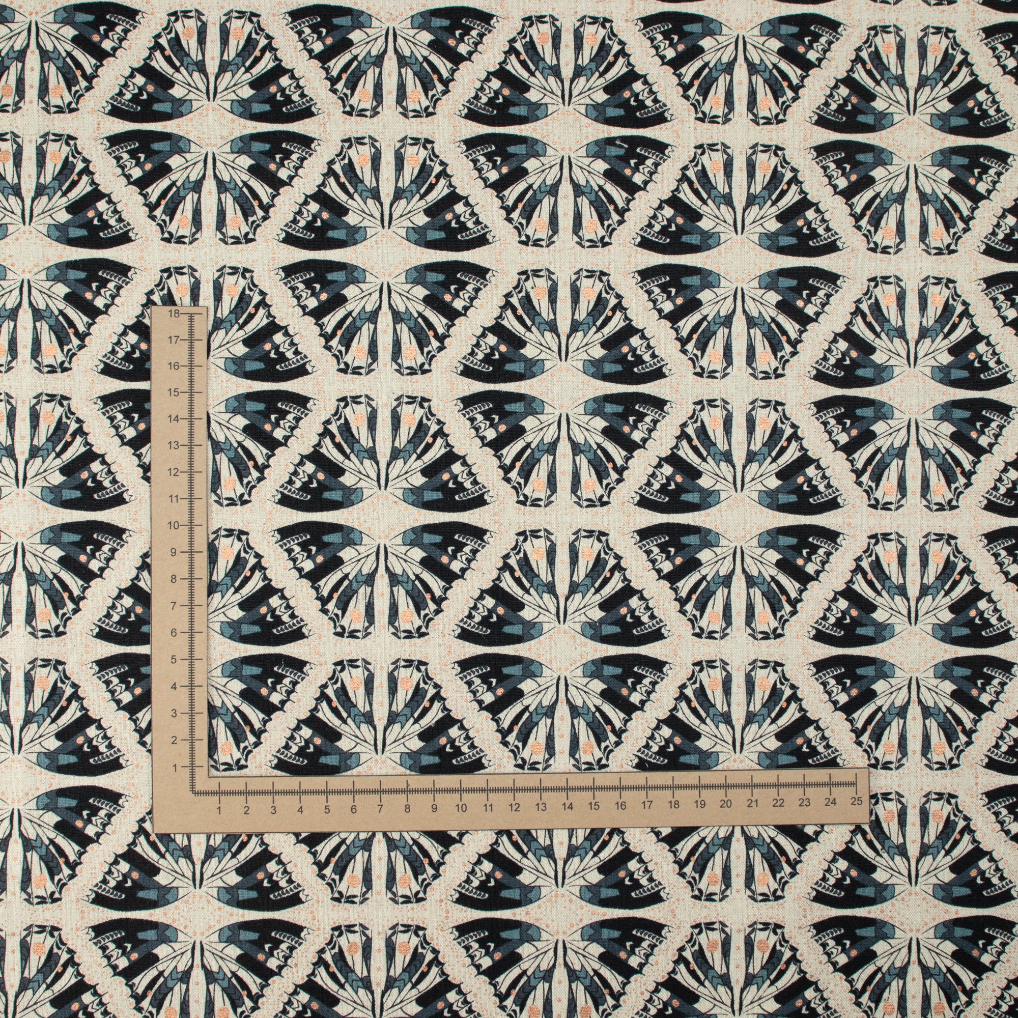 Cotton and Steel - Scout Lake - Swallowtail - In The Midnight Hour Unbleached Canvas Metallic Fabric - Ash Cascade