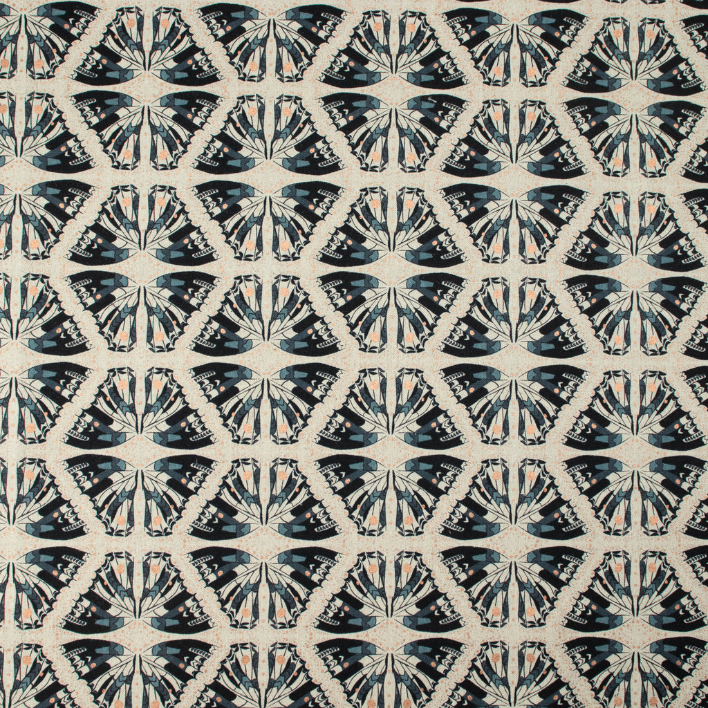 Cotton and Steel - Scout Lake - Swallowtail - In The Midnight Hour Unbleached Canvas Metallic Fabric - Ash Cascade