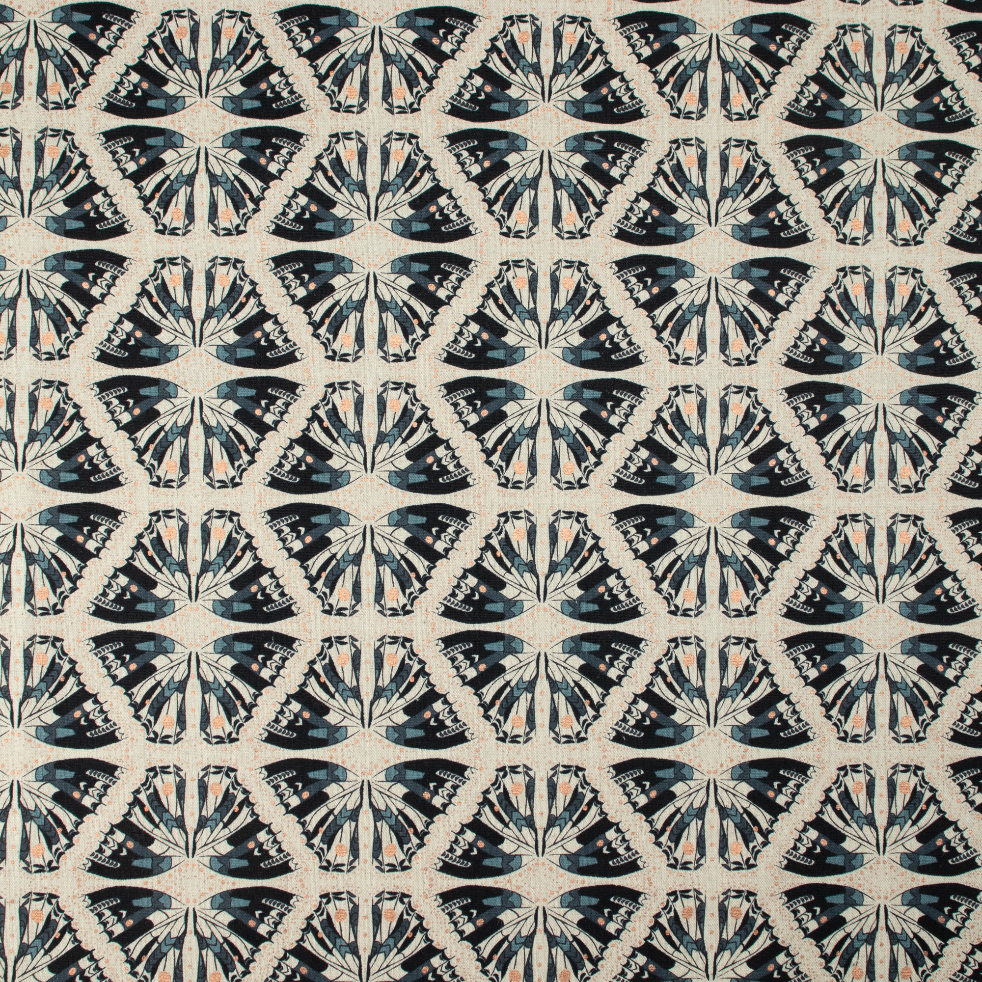 Cotton and Steel - Scout Lake - Swallowtail - In The Midnight Hour Unbleached Canvas Metallic Fabric - Ash Cascade