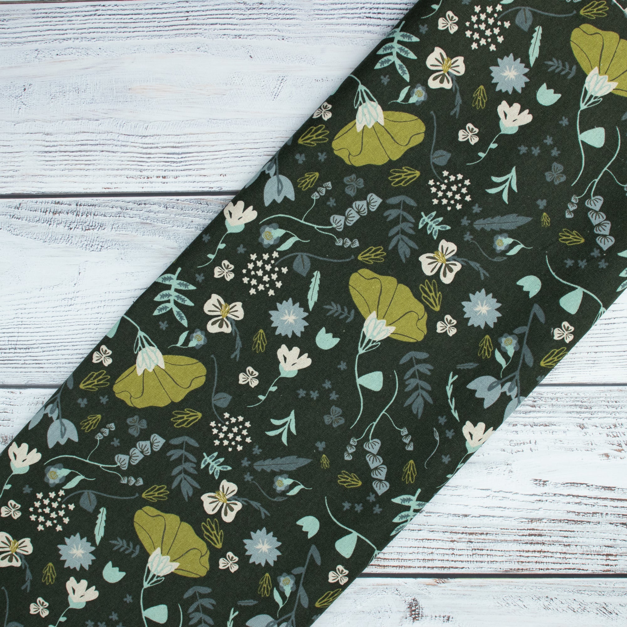 Cotton and Steel - Canyon Springs - Canyon Poppy - Canyon Poppy - Storm Cloud Unbleached Canvas Fabric - Ash Cascade