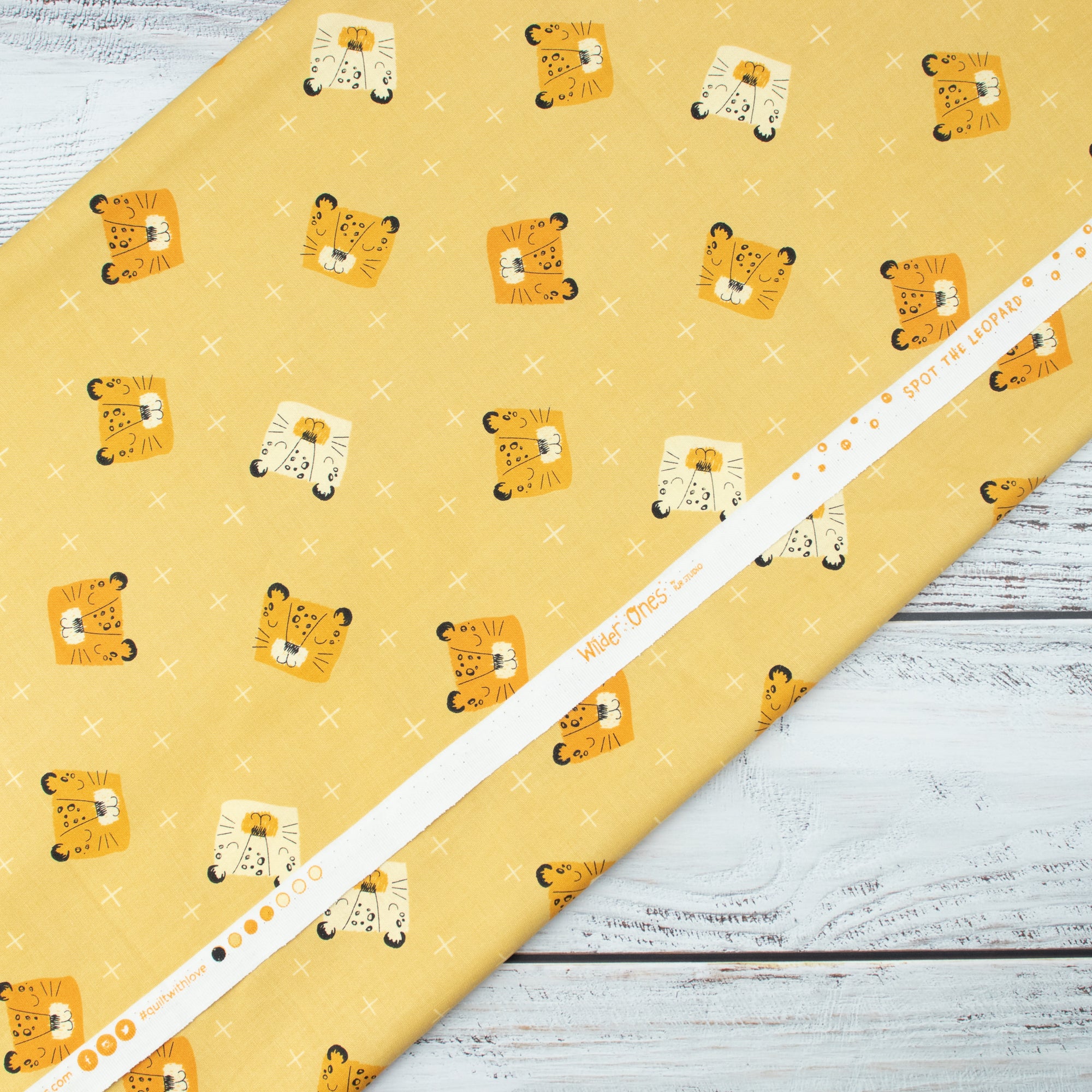 RJR Fabrics - Wilder Ones - Spot The Leopard - Yellow Fabric