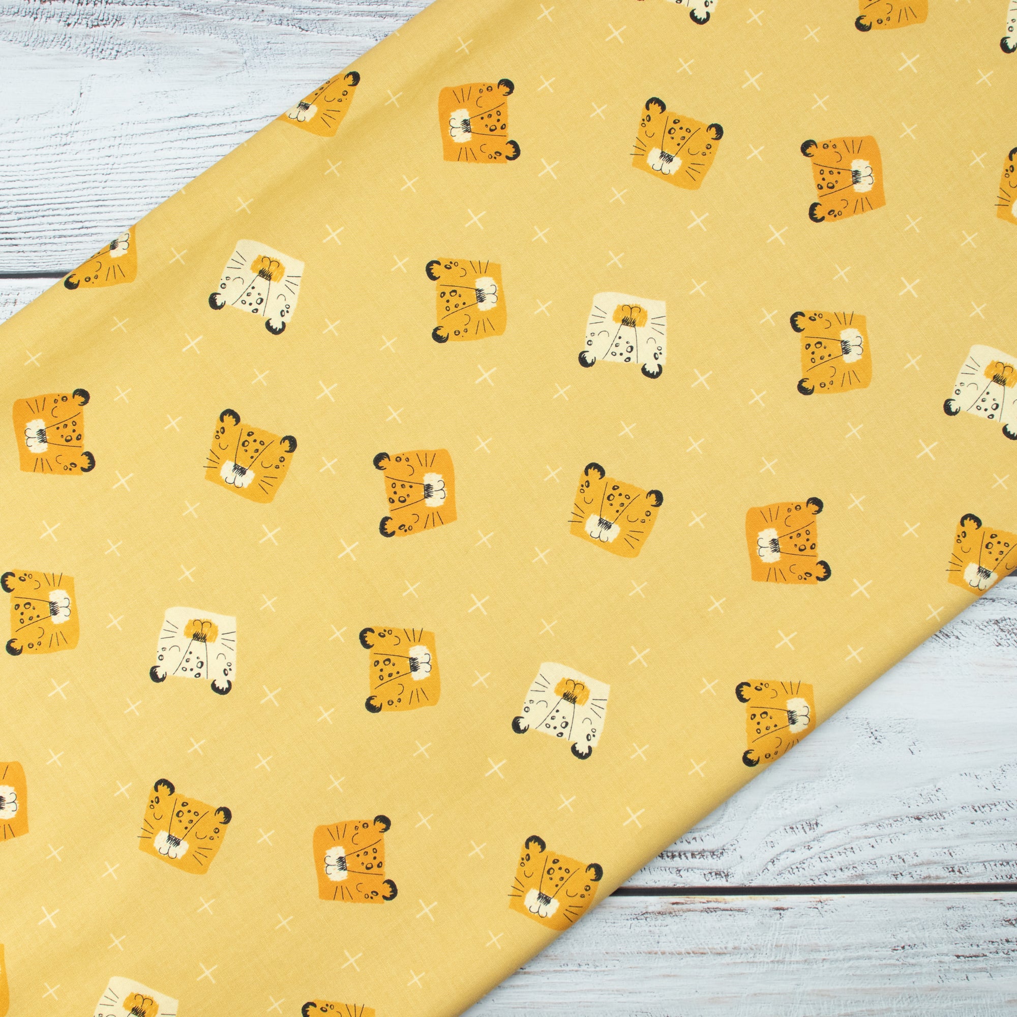 RJR Fabrics - Wilder Ones - Spot The Leopard - Yellow Fabric