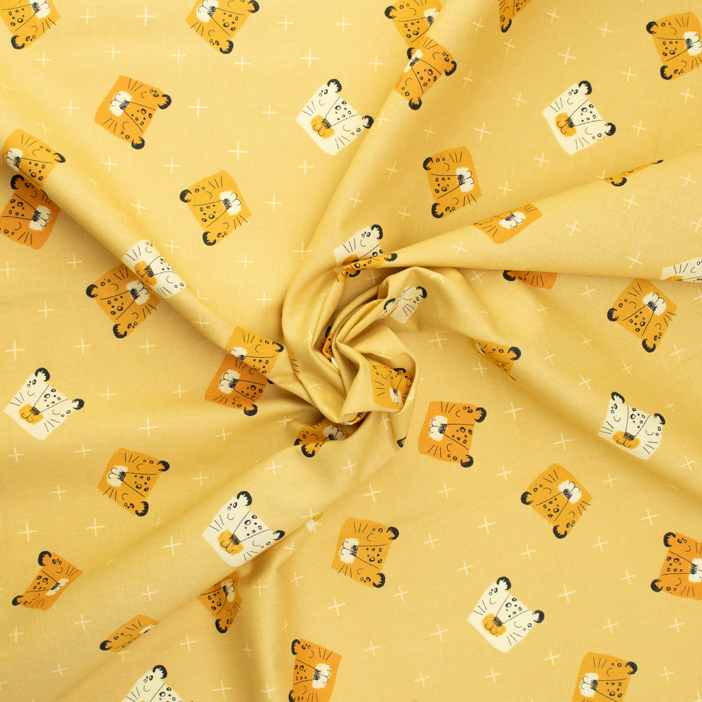 RJR Fabrics - Wilder Ones - Spot The Leopard - Yellow Fabric