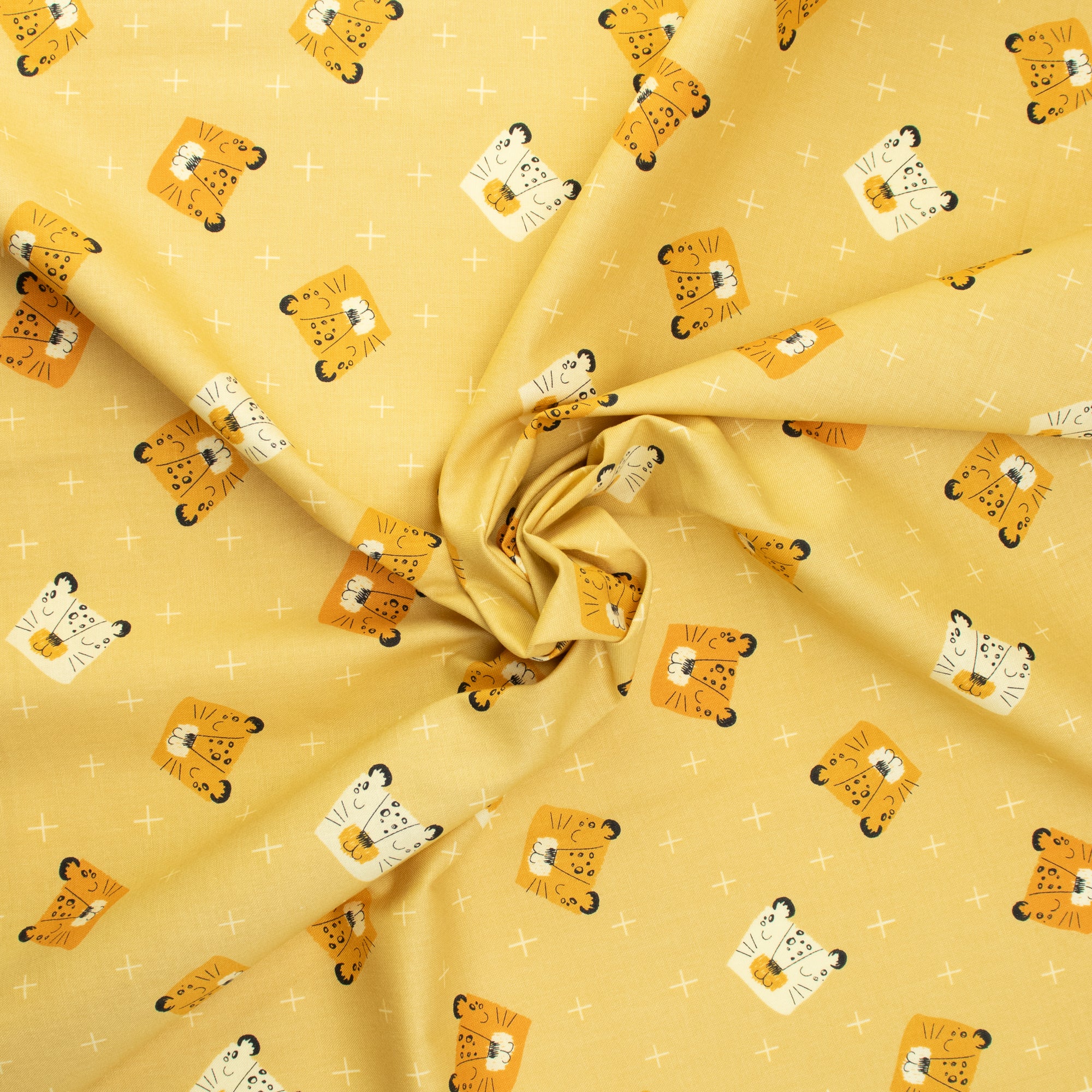 RJR Fabrics - Wilder Ones - Spot The Leopard - Yellow Fabric