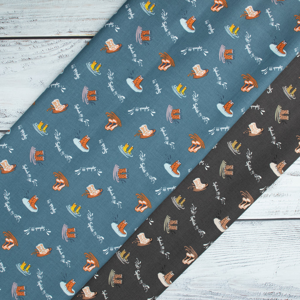 RJR Fabrics - SplishSplash - Deep Sea Blue Fabric - Bright Leaf Design