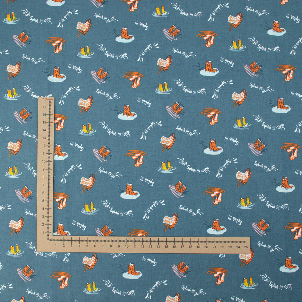 RJR Fabrics - SplishSplash - Deep Sea Blue Fabric - Bright Leaf Design