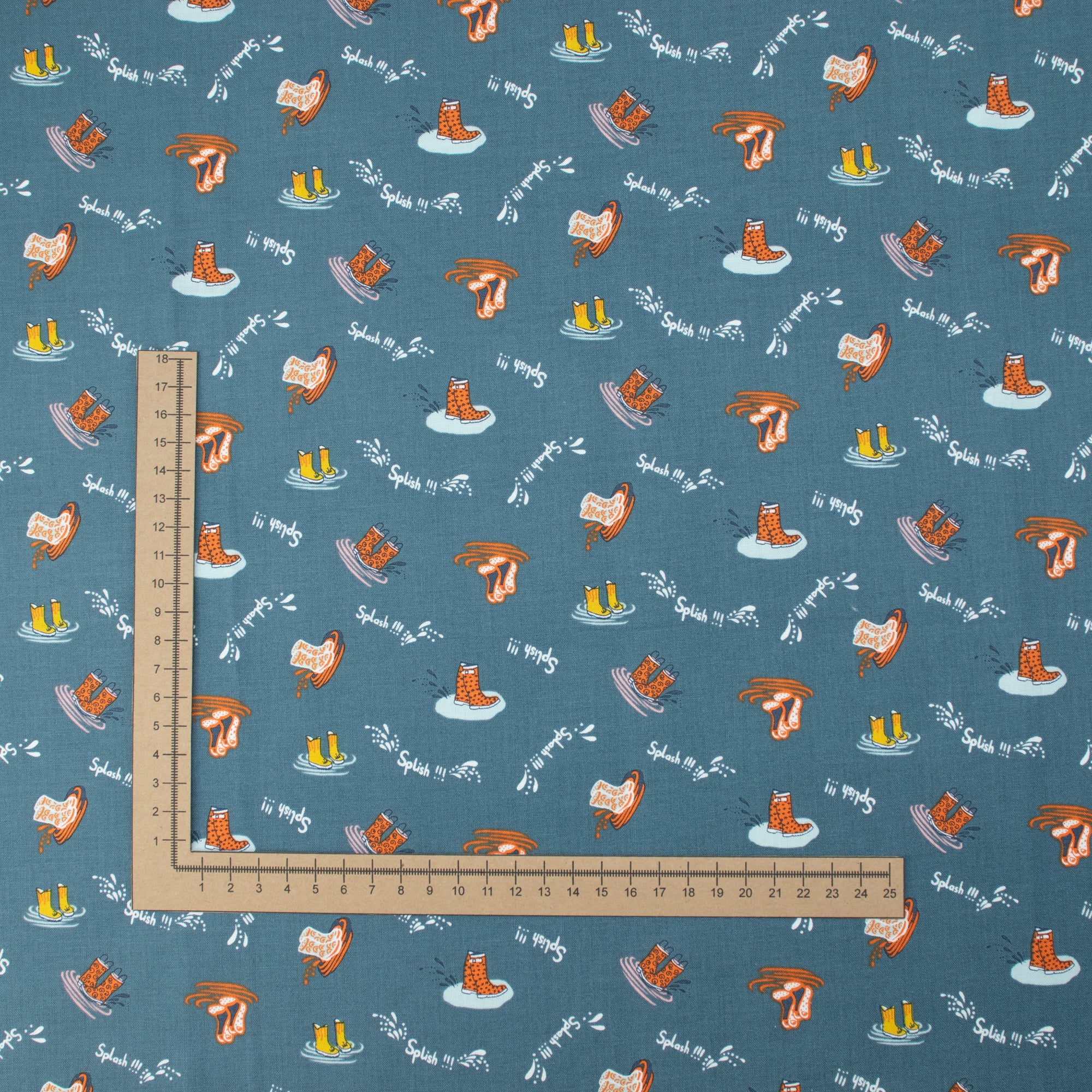RJR Fabrics - SplishSplash - Deep Sea Blue Fabric - Bright Leaf Design