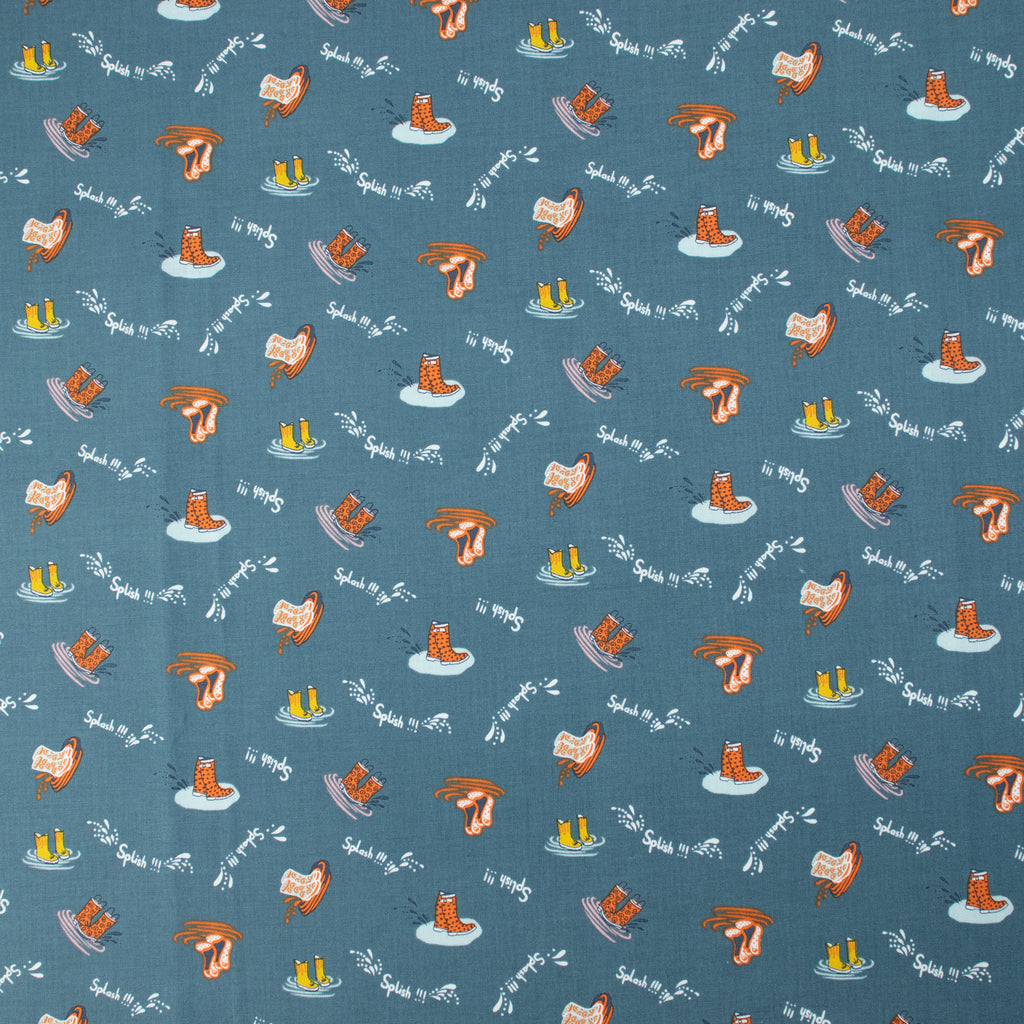 RJR Fabrics - SplishSplash - Deep Sea Blue Fabric - Bright Leaf Design