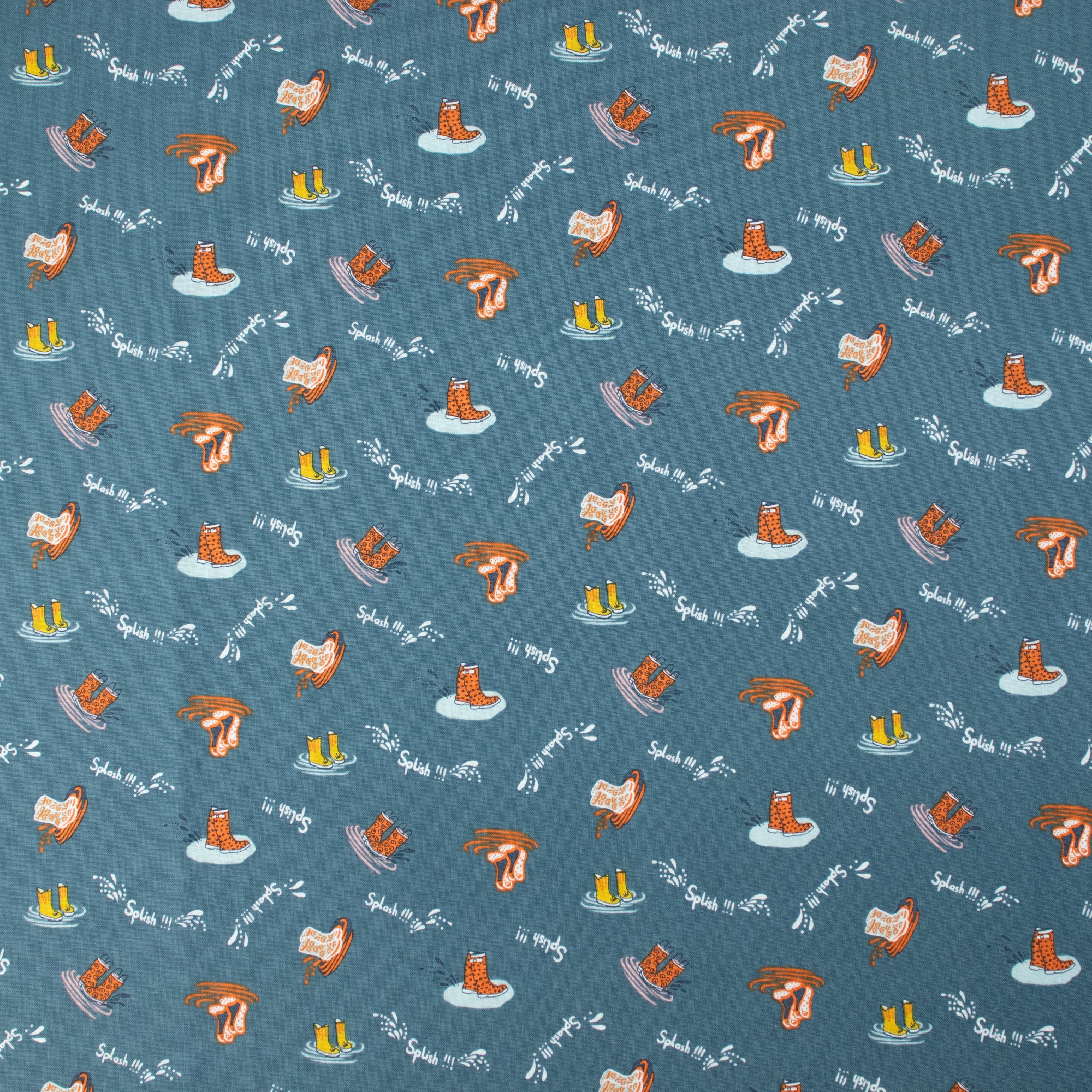 RJR Fabrics - SplishSplash - Deep Sea Blue Fabric - Bright Leaf Design