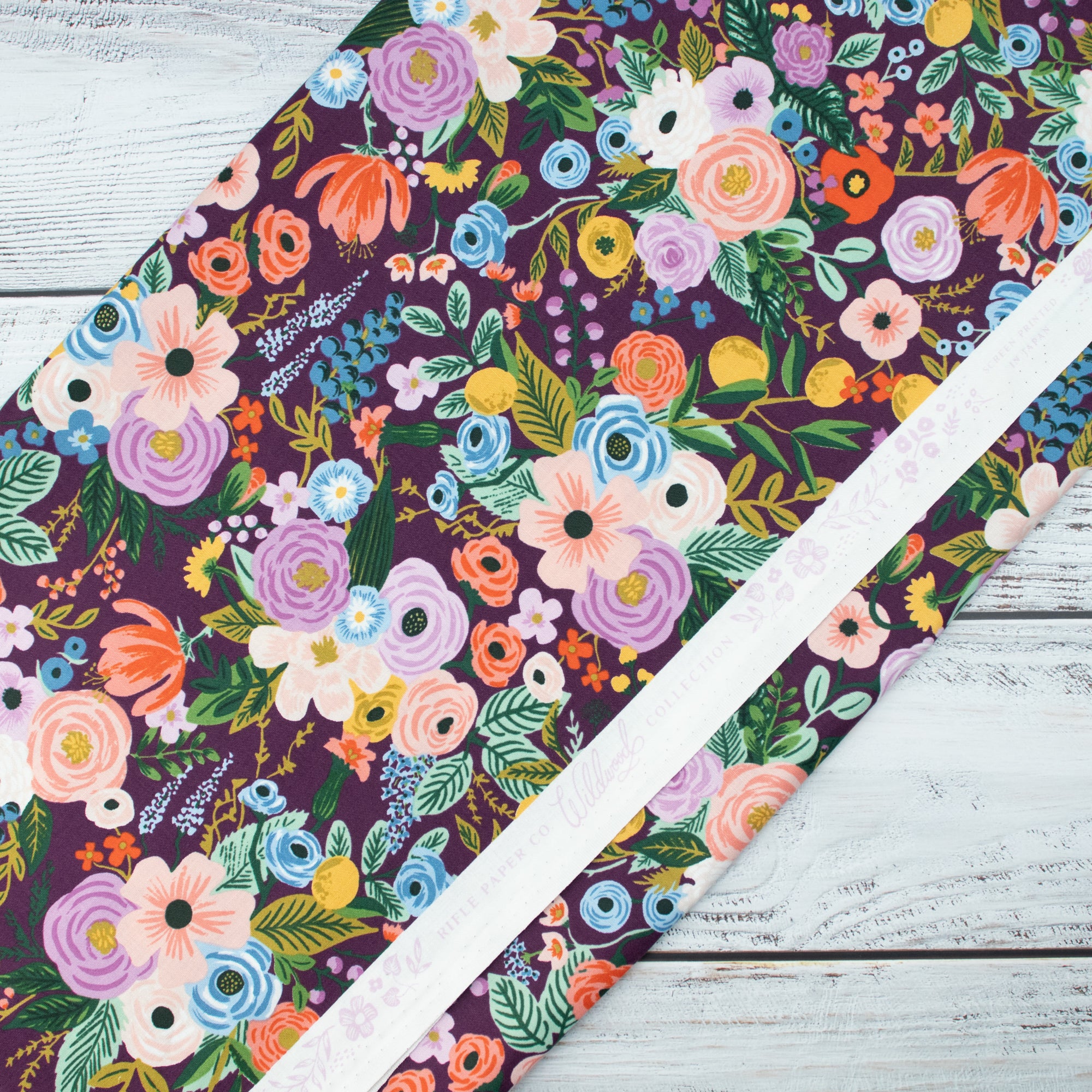 Cotton and Steel - Orchard - Garden Party - Burgundy Fabric - Rifle Paper Co.