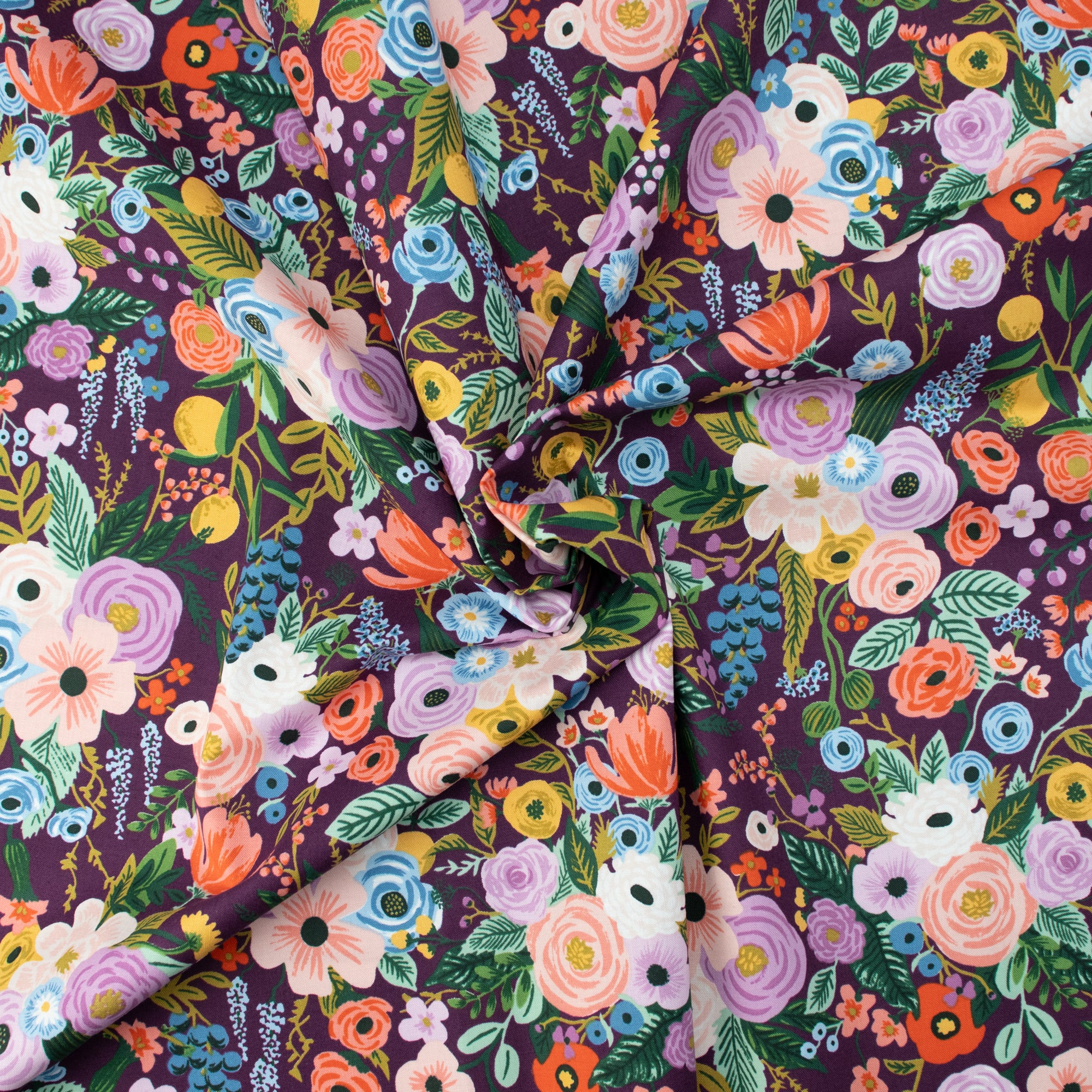 Cotton and Steel - Orchard - Garden Party - Burgundy Fabric - Rifle Paper Co.