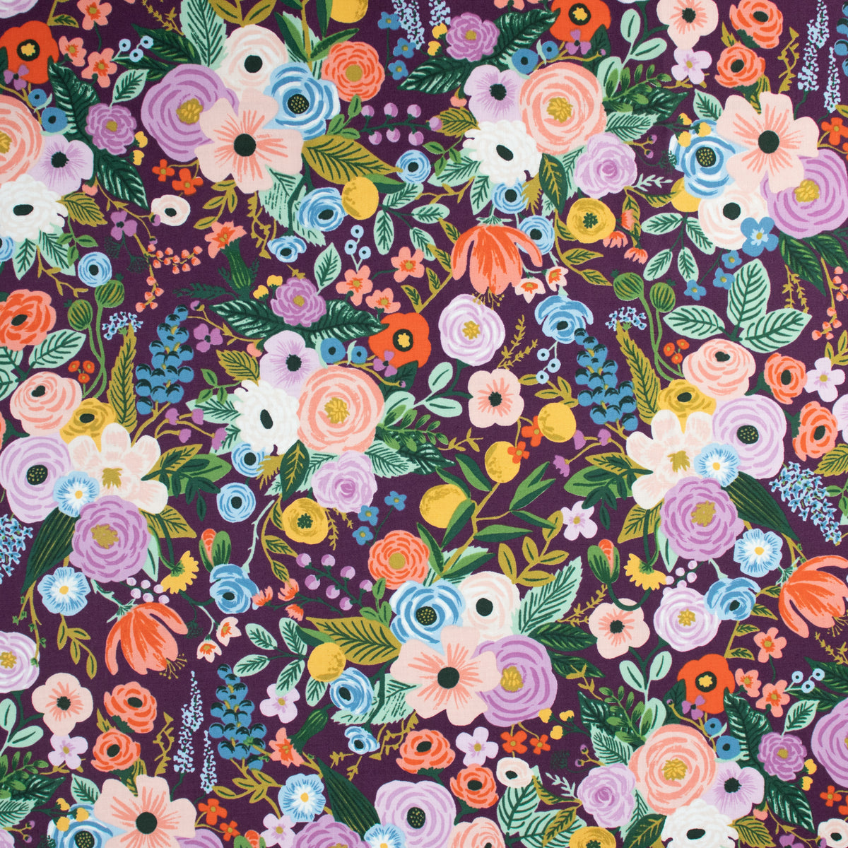 Cotton and Steel - Orchard - Garden Party - Burgundy Fabric - Rifle Paper Co.