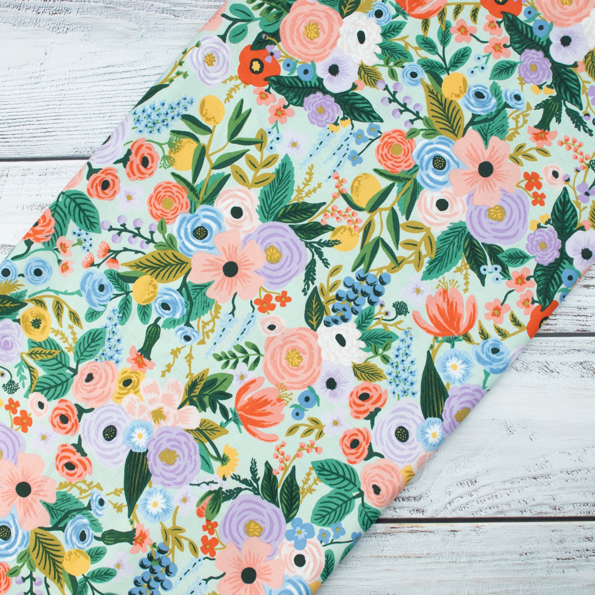 Cotton and Steel - Orchard - Garden Party - Mint Fabric - Rifle Paper Co.
