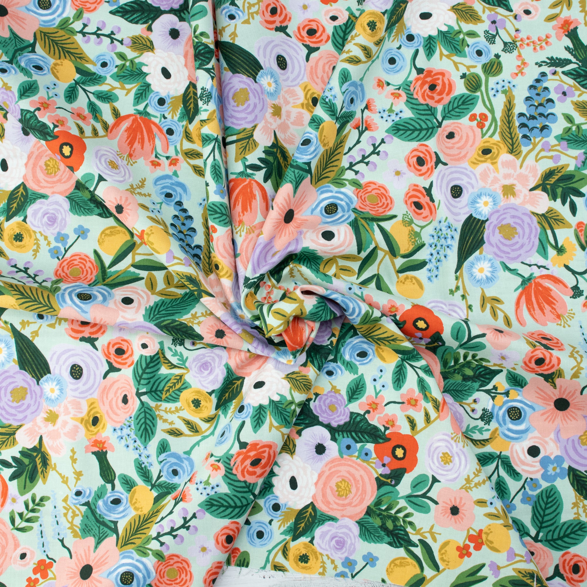 Cotton and Steel - Orchard - Garden Party - Mint Fabric - Rifle Paper Co.