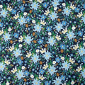 Cotton and Steel - Holiday Classics II - Poinsettia Bouquet - Navy Metallic Fabric - Rifle Paper Co.