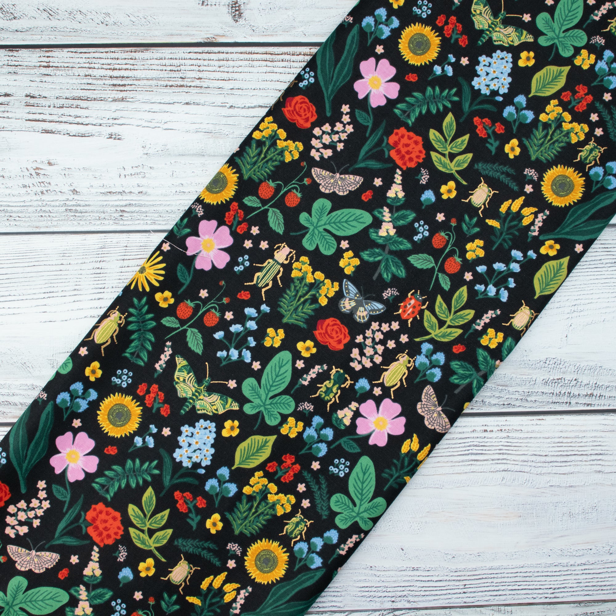 Cotton and Steel - Curio - Black Metallic Fabric - Rifle Paper Co.