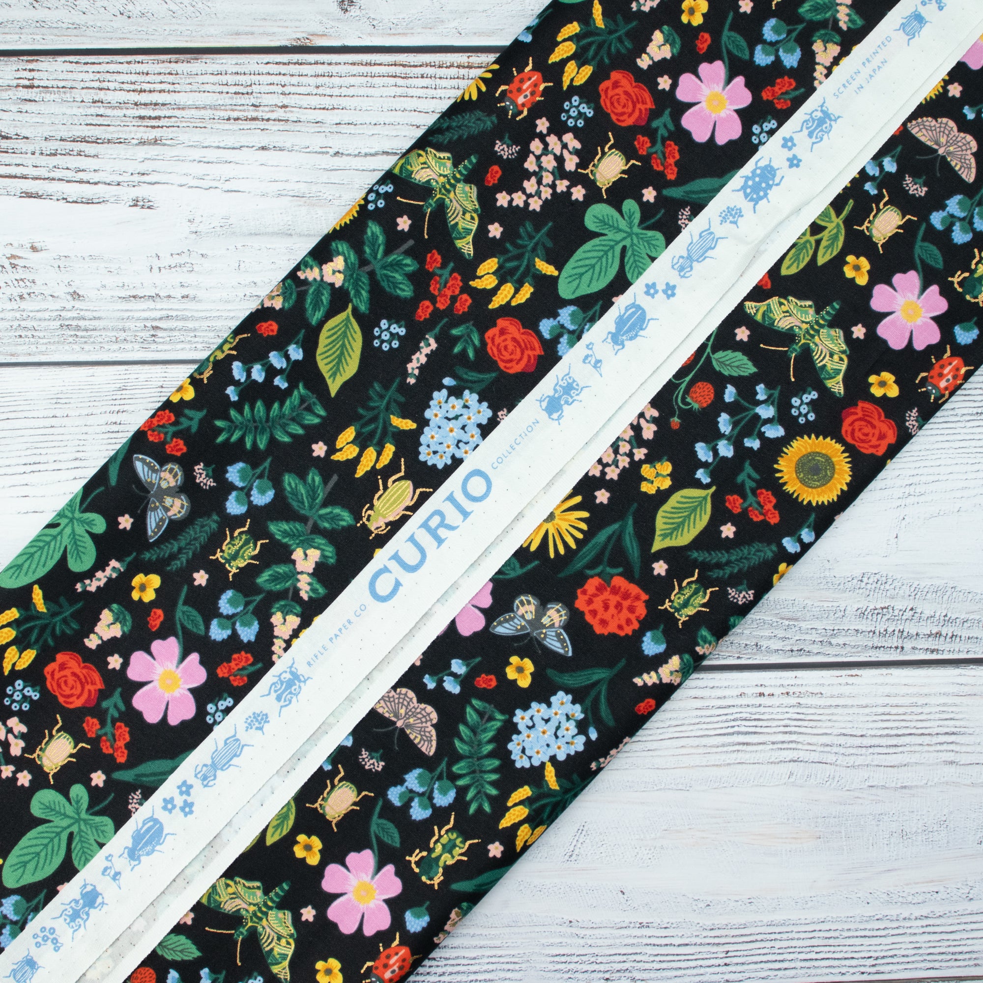 Cotton and Steel - Curio - Black Metallic Fabric - Rifle Paper Co.
