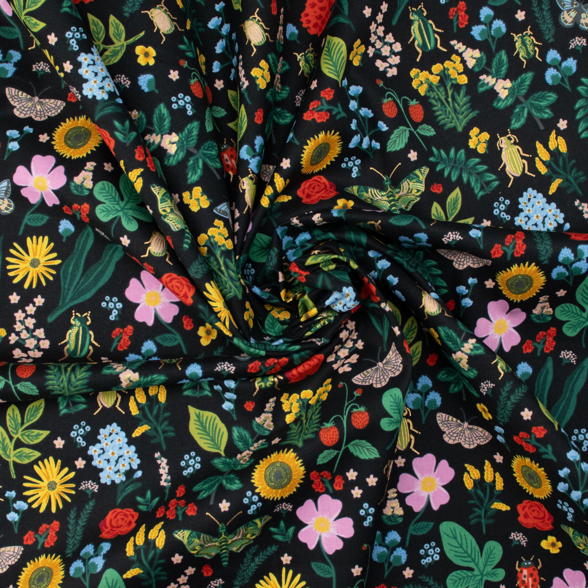 Cotton and Steel - Curio - Black Metallic Fabric - Rifle Paper Co.