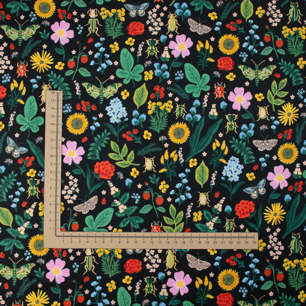 Cotton and Steel - Curio - Black Metallic Fabric - Rifle Paper Co.