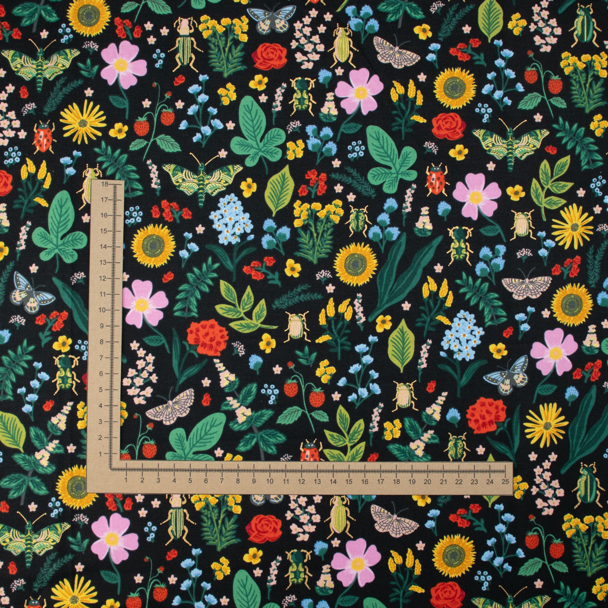 Cotton and Steel - Curio - Black Metallic Fabric - Rifle Paper Co.