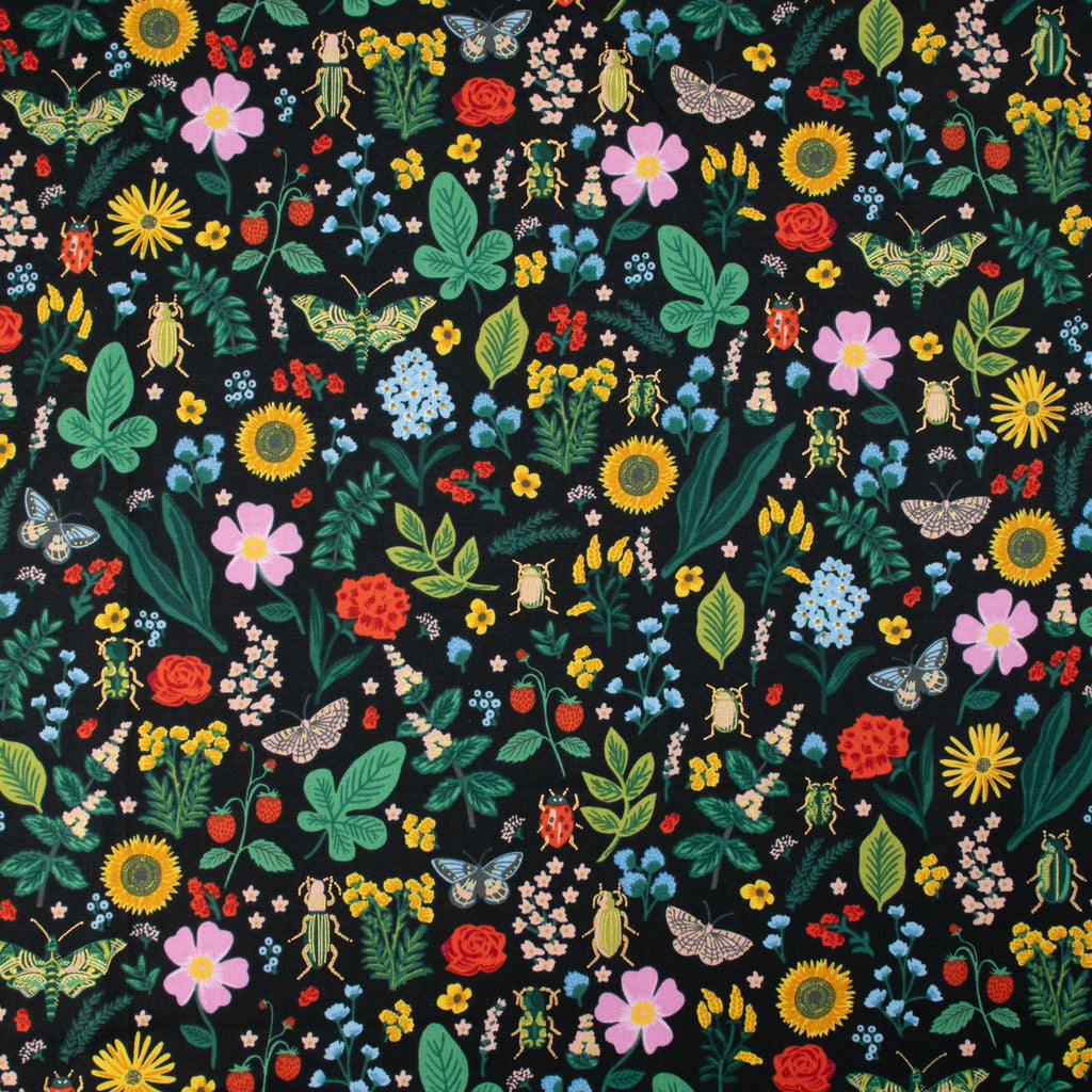 Cotton and Steel - Curio - Black Metallic Fabric - Rifle Paper Co.