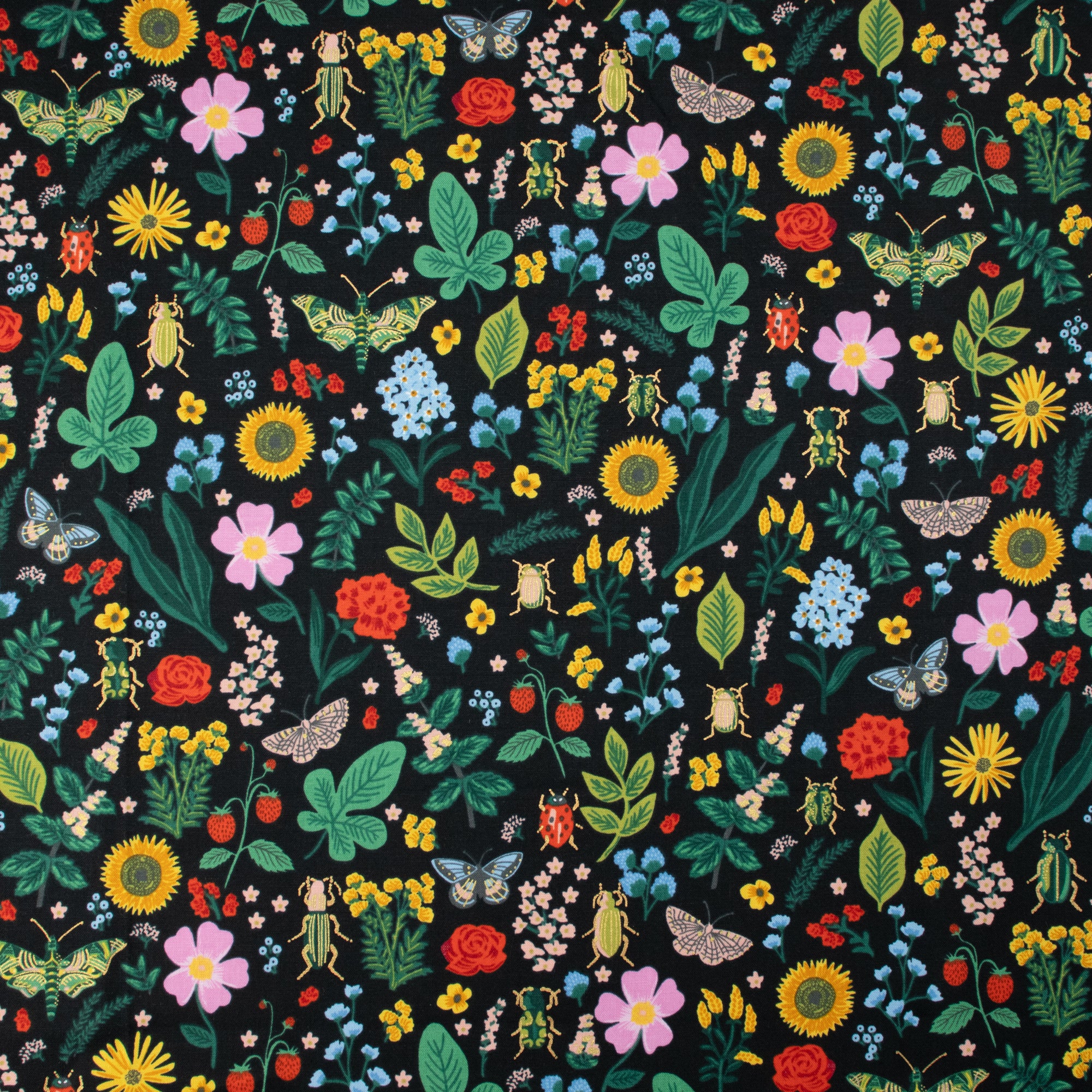Cotton and Steel - Curio - Black Metallic Fabric - Rifle Paper Co.