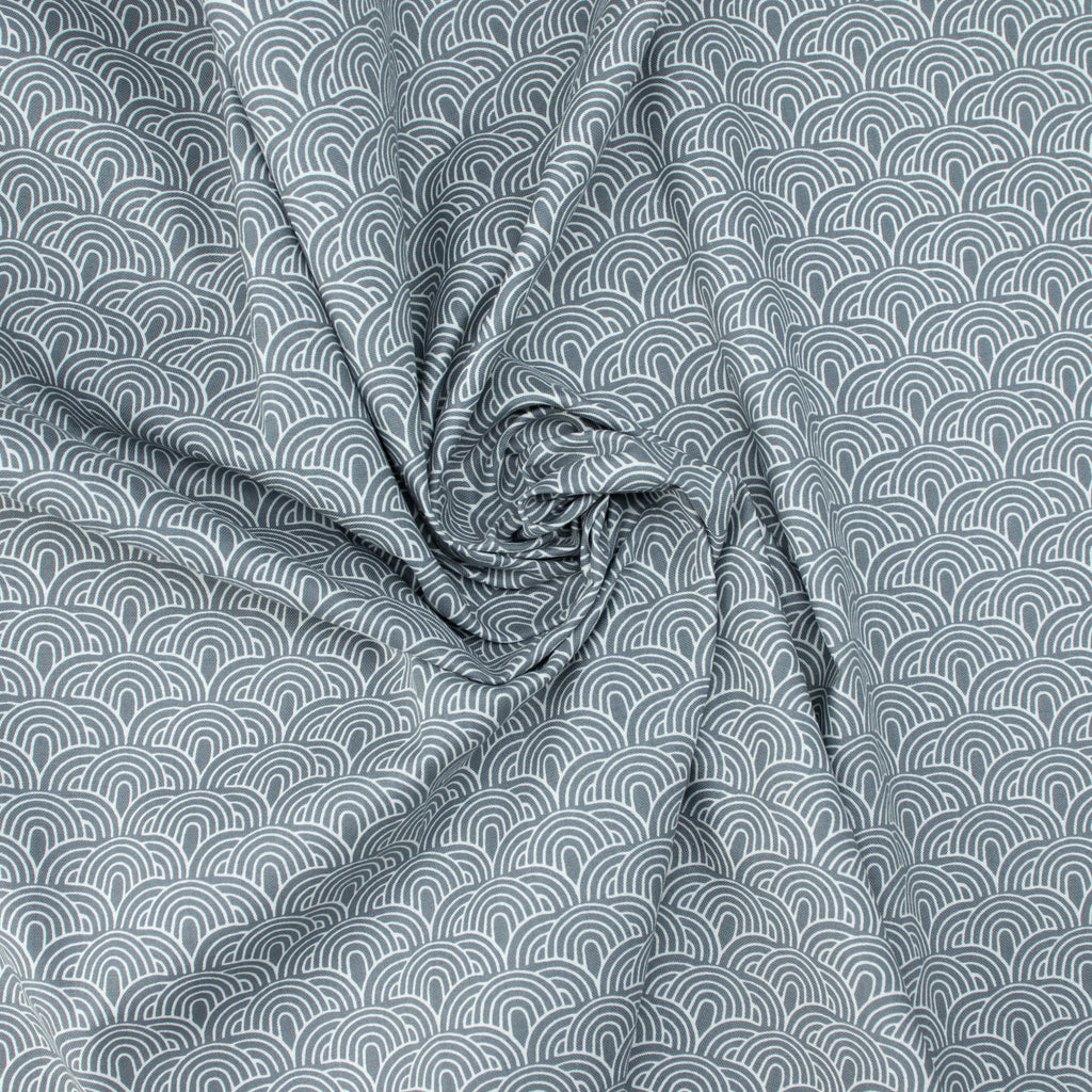 Cotton and Steel - A day Away - Double Arches - Gray Cloud Fabric - Renee Fly