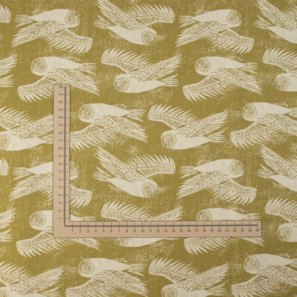 Cotton and Steel - Twin Hills - Barn Owl - Leaf Unbleached Canvas Fabric - Ash Cascade