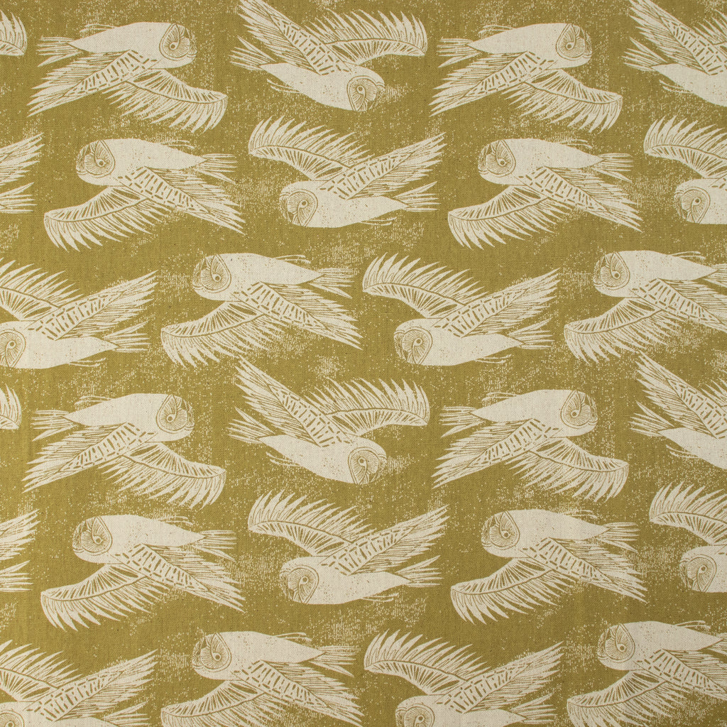 Cotton and Steel - Twin Hills - Barn Owl - Leaf Unbleached Canvas Fabric - Ash Cascade