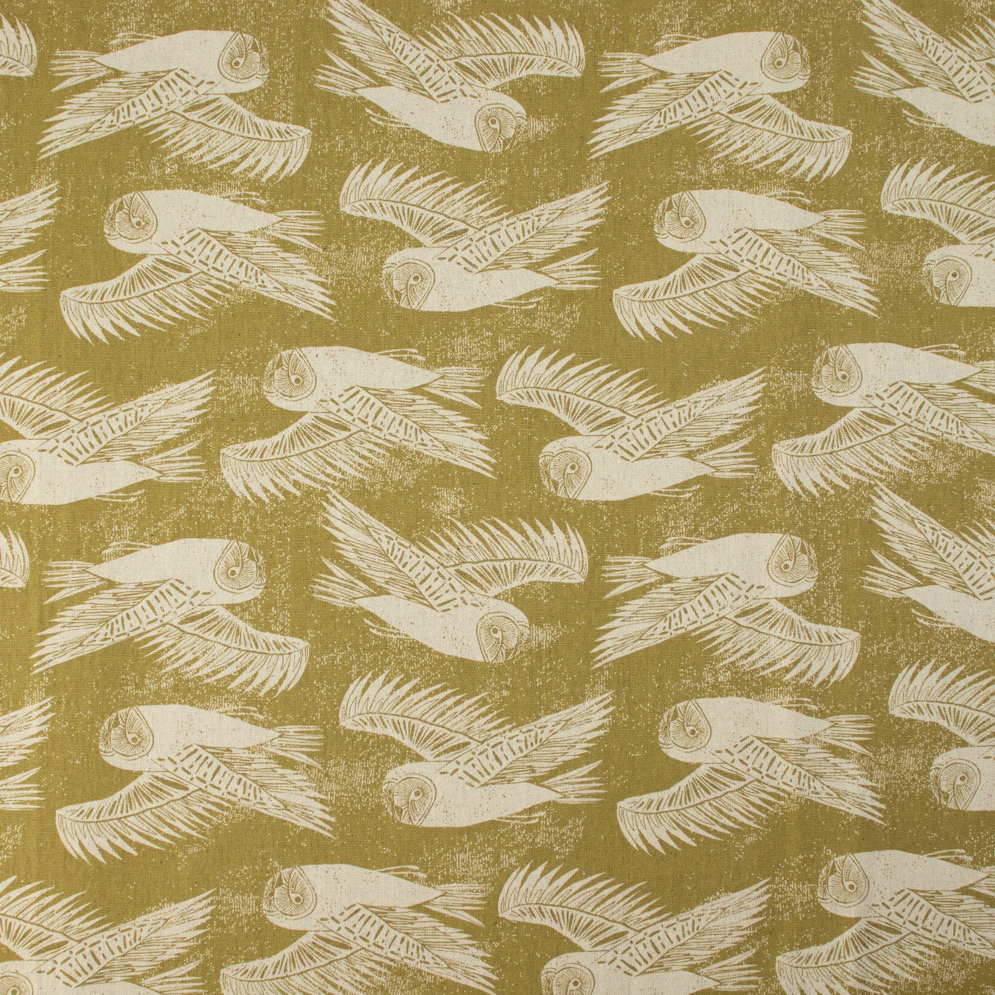 Cotton and Steel - Twin Hills - Barn Owl - Leaf Unbleached Canvas Fabric - Ash Cascade