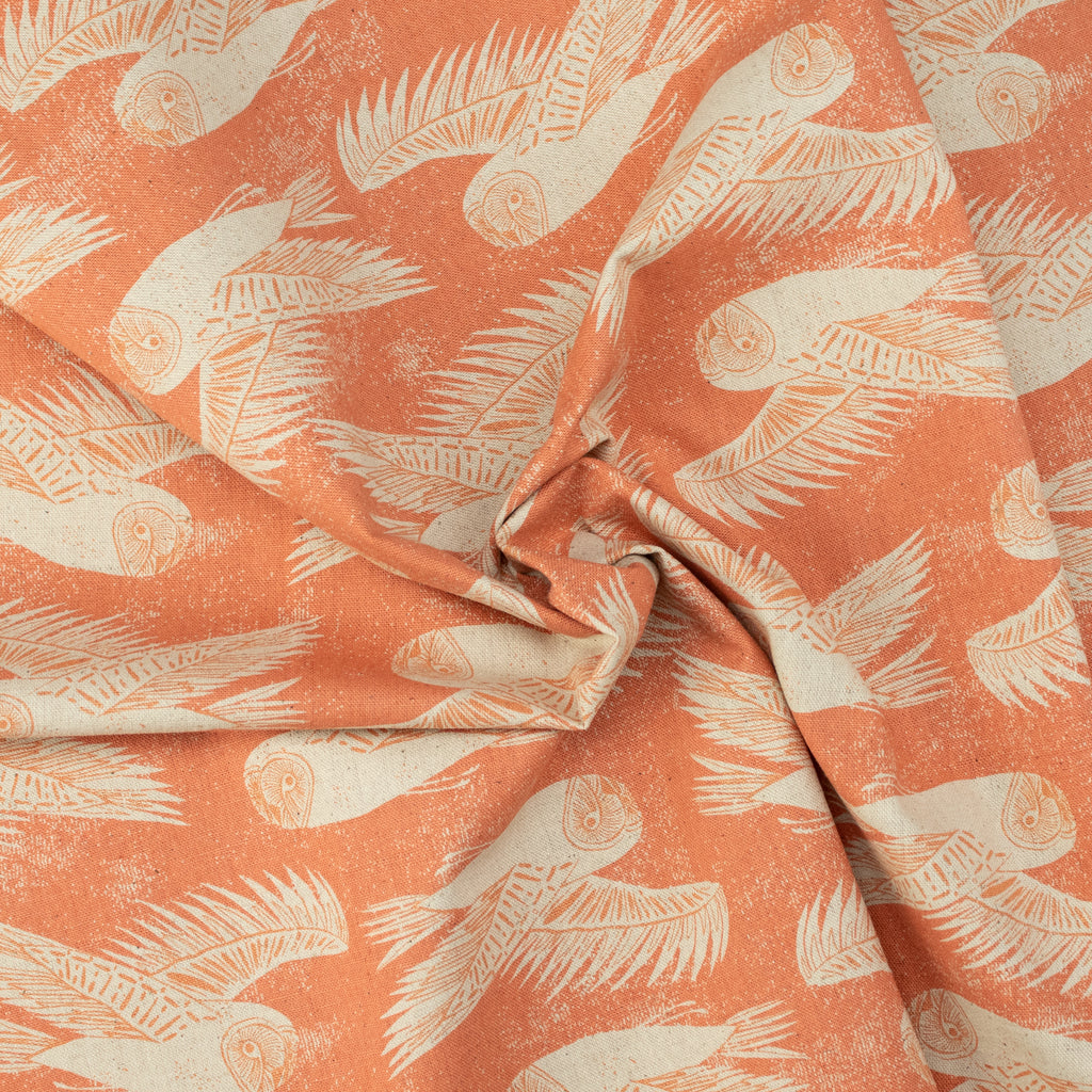 Cotton and Steel - Twin Hills - Barn Owl - Berry Unbleached Canvas Fabric - Ash Cascade