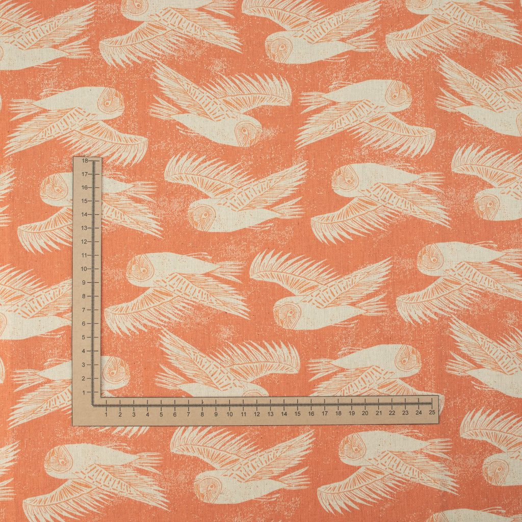 Cotton and Steel - Twin Hills - Barn Owl - Berry Unbleached Canvas Fabric - Ash Cascade