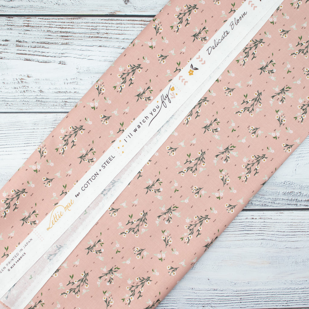 Cotton and Steel - I'll watch you fly - Delicate Bloom - old rose fabric - Lettie Mae