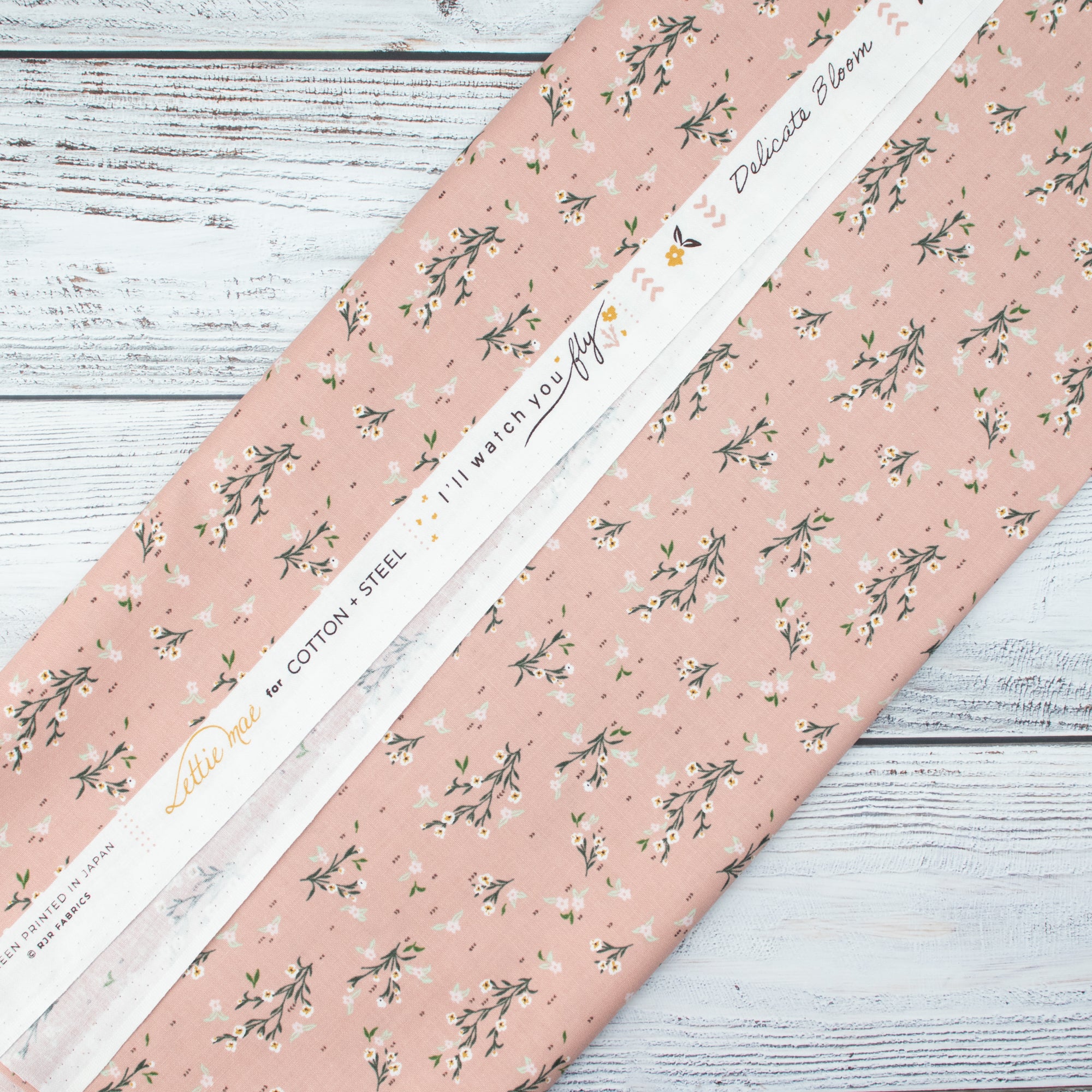 Cotton and Steel - I'll watch you fly - Delicate Bloom - old rose fabric - Lettie Mae